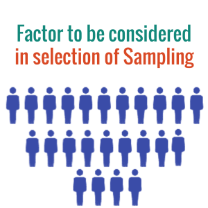 Factor to be considered in selection of Sampling